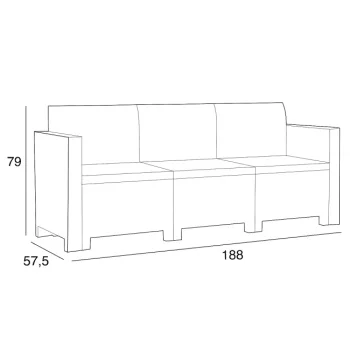Bica baštenska garnitura Nebraska 3 antracid -2 Bica baštenska garnitura Nebraska 3 antracid -2